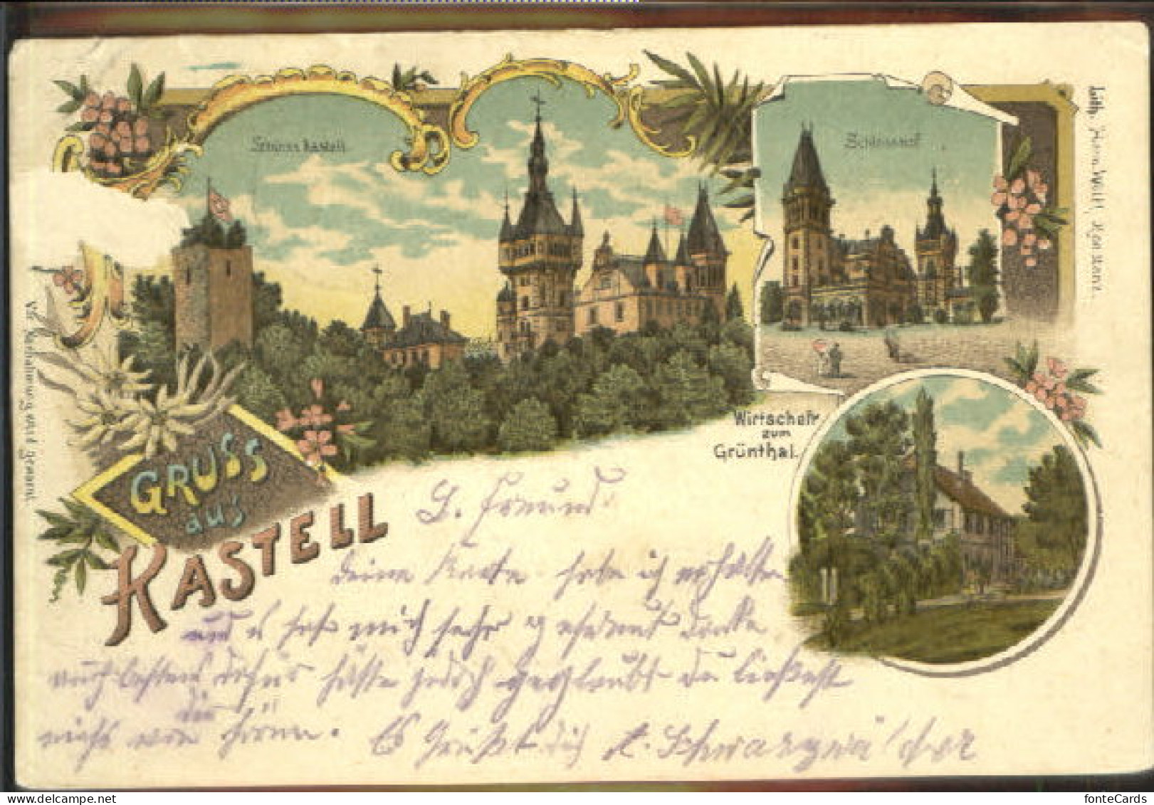 40472210 Taegerwilen Schloss Castell Wirtschaft Zum Gruenthal Schlosshof X 1906  - Autres & Non Classés