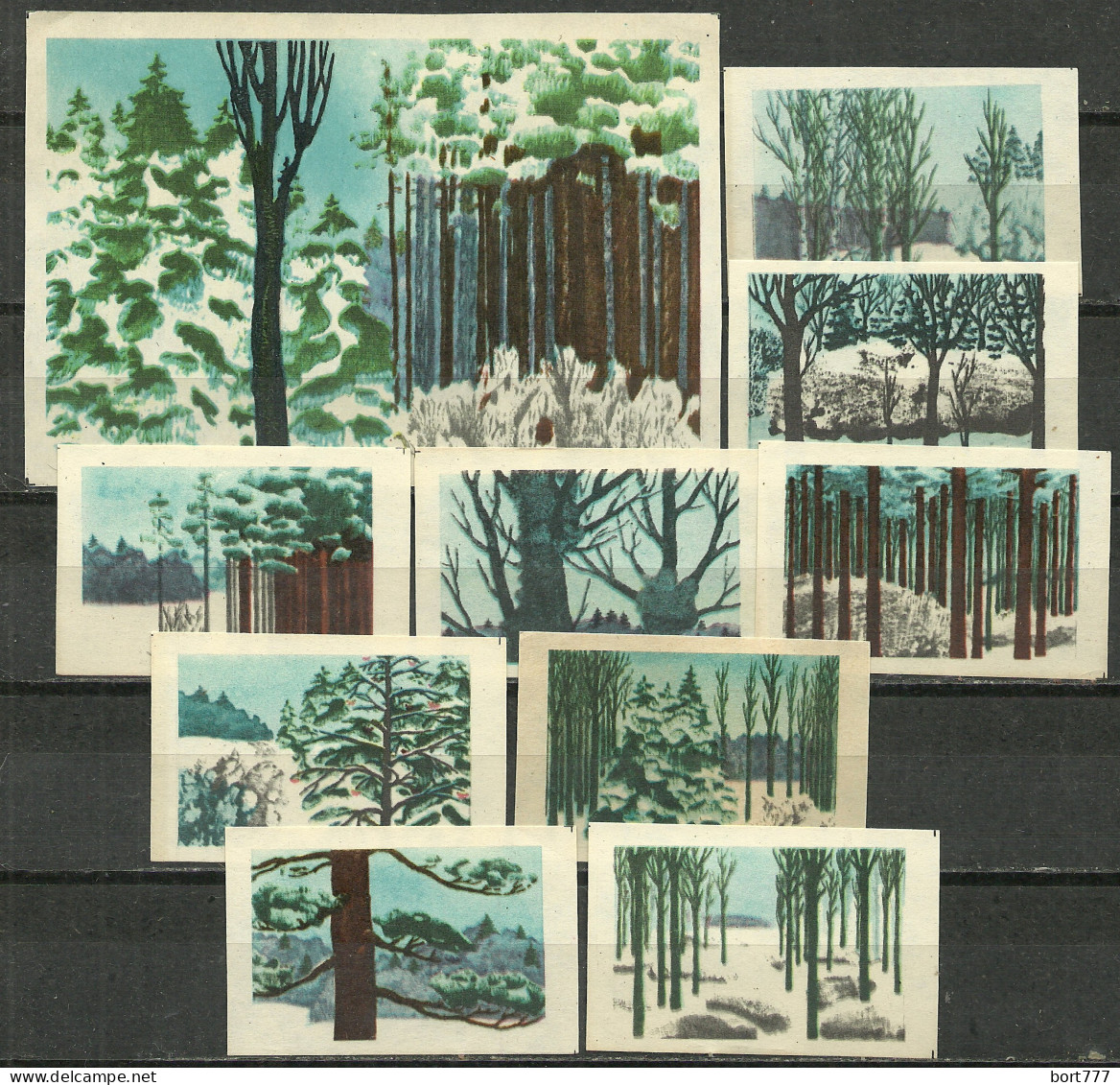 RUSSIA 1973 Matchbox Labels - Winter Forest - Animals (catalog # 246 ) - Scatole Di Fiammiferi - Etichette