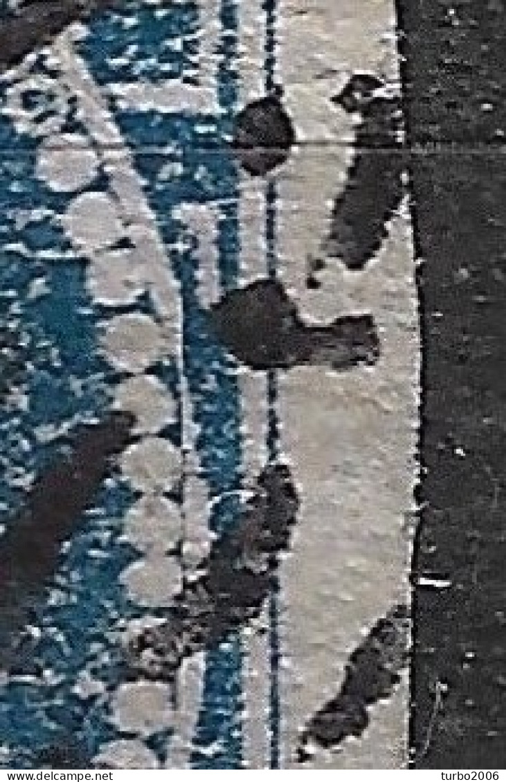 GREECE Plateflaw CF2 In 1872-76  Large Hermes Meshed Paper Issue 20 L Bright Sky Blue Vl. 55 / H 41 A - Varietà & Curiosità