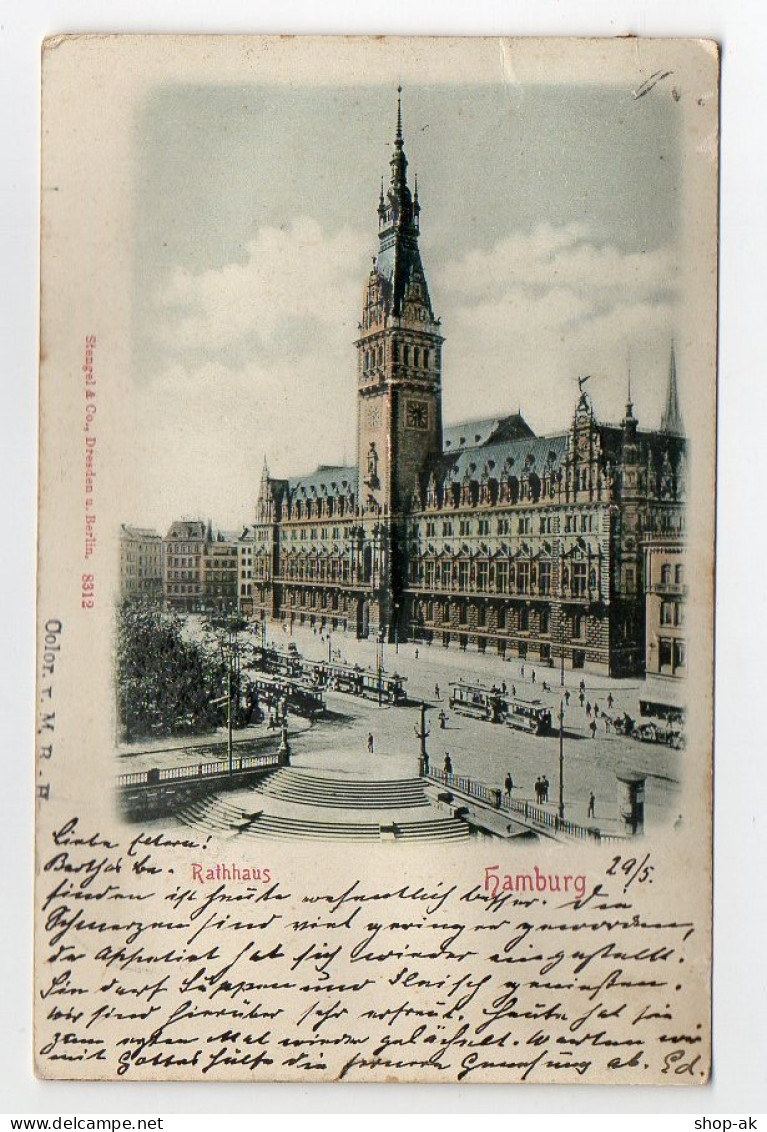X1U84/ Hamburg Rathaus Reliefdruck AK 1899 - Mitte