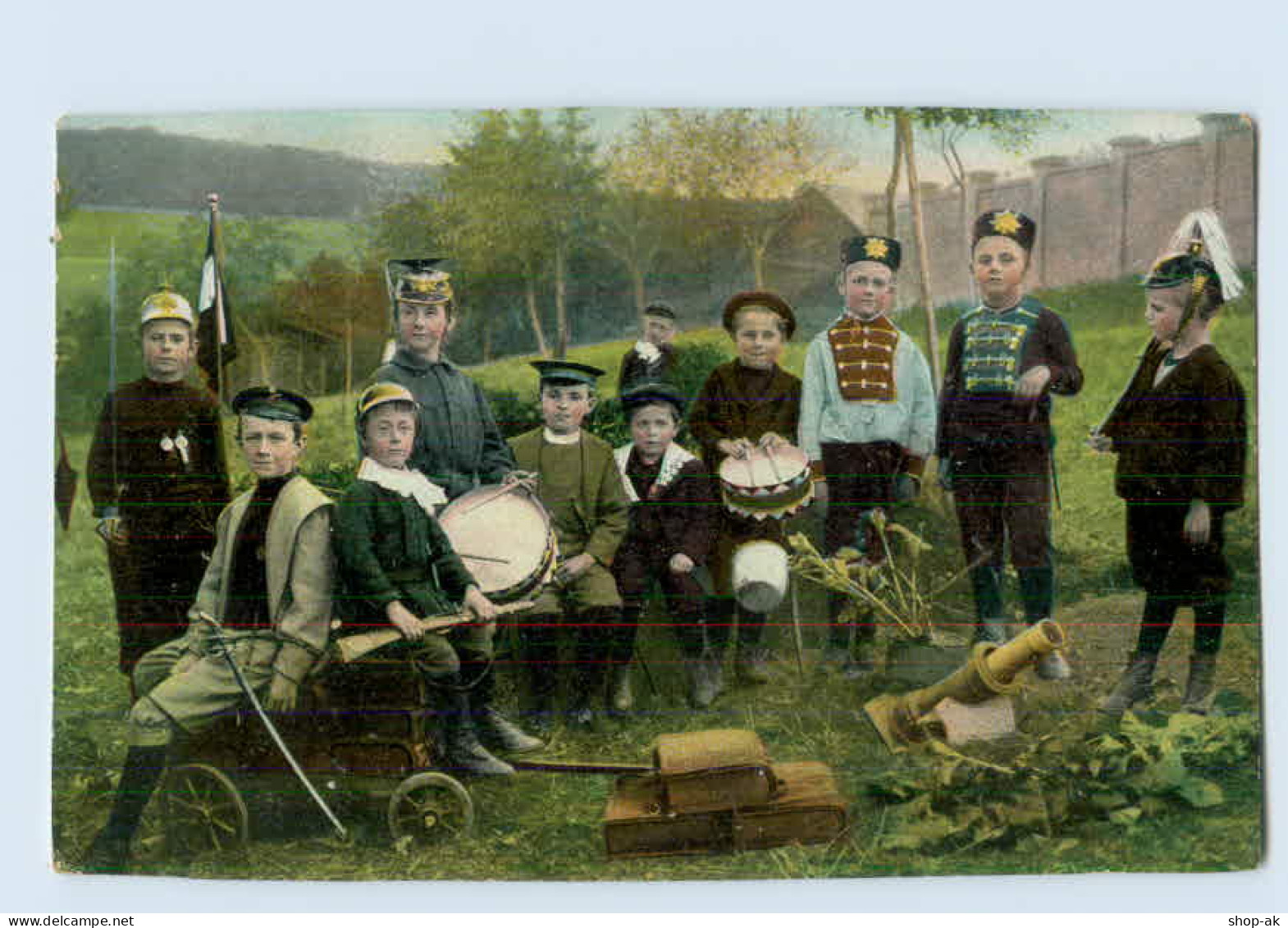 W9D45/ Kinder In Uniform "Aus Einer Kleinen Garnison" 1908 - Sonstige & Ohne Zuordnung