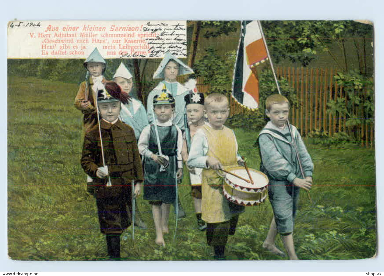 W9D44/ Kinder In Uniform "Aus Einer Kleinen Garnison" 1904 - Otros & Sin Clasificación