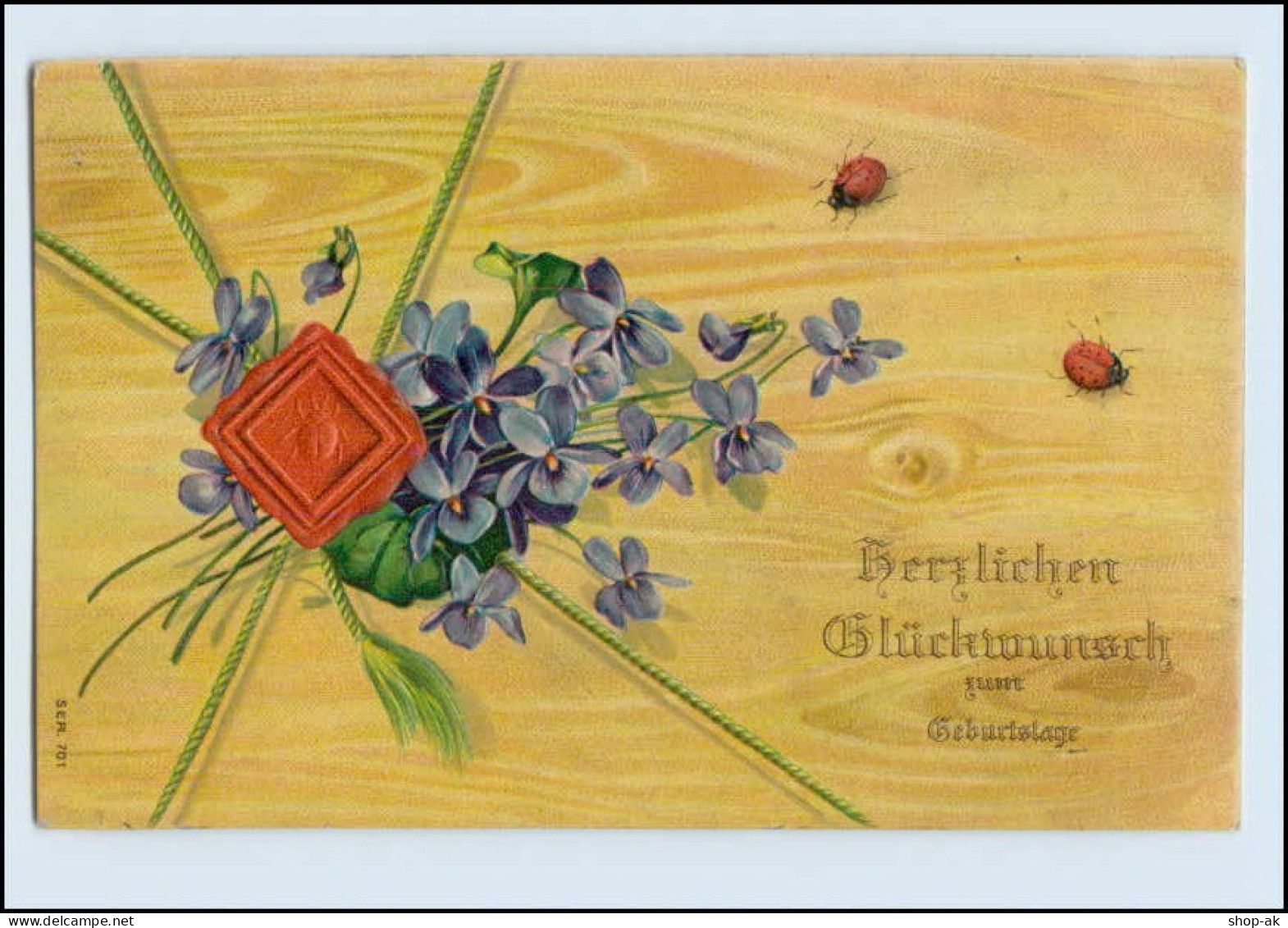 W8T95/ Geburtstag Blumen 1909 Litho Prägedruck AK - Birthday