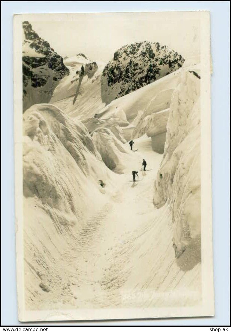 W8H77/ Jamgletscher Bei Galtür Foto AK Stempel: Jamtal-Hütte  1932 - Andere & Zonder Classificatie