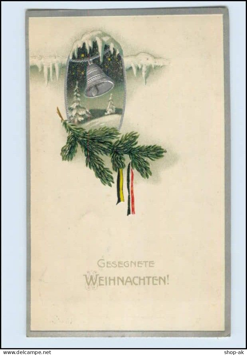 W8M07/ Weihnachten Glocke Litho Prägedr. AK 1916 - Other & Unclassified
