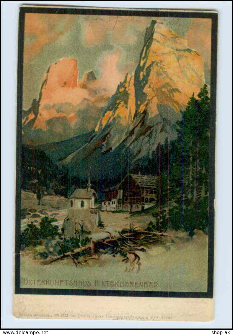 W7V59/ Hinterbärenbad Tirol Litho AK Zeno-Diemer 1905 - Autres & Non Classés