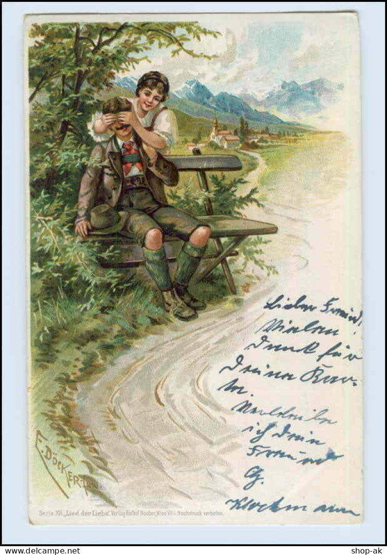 W7W38/ "Lieder Der Liebe" Liebespaar Litho Künstler AK Döcker Jun.1900 - Mailick, Alfred