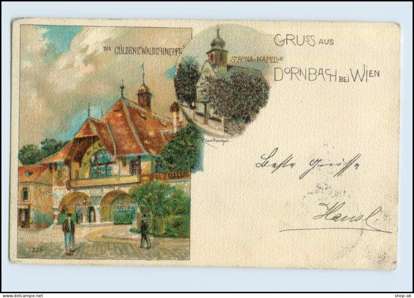 W7V69/ Gruß Aus Dornbach Bei Wien  Litho AK 1899 - Other & Unclassified