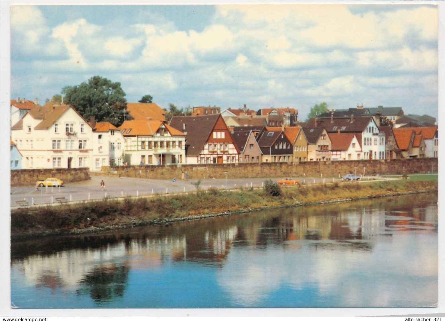 AK Um 1975 Panorama Fischerstadt Von Der Weser Aus Gesehen Minden - Minden