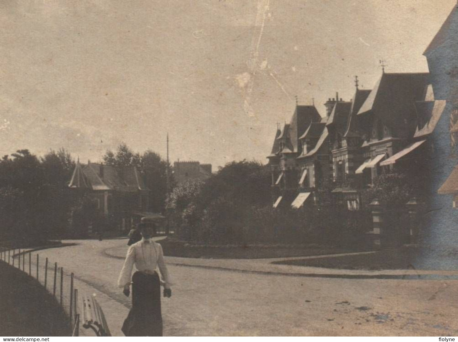 Cabourg - Photo Ancienne Albuminée - Rue Et Villas - 6,5x8,5 Cm - Cabourg