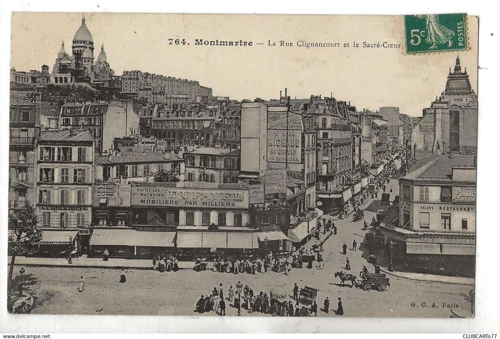 Paris 18 ème Arr (75) : Panorama De La Rue De Clignancourt  En 1911 (animé) PF - Arrondissement: 18