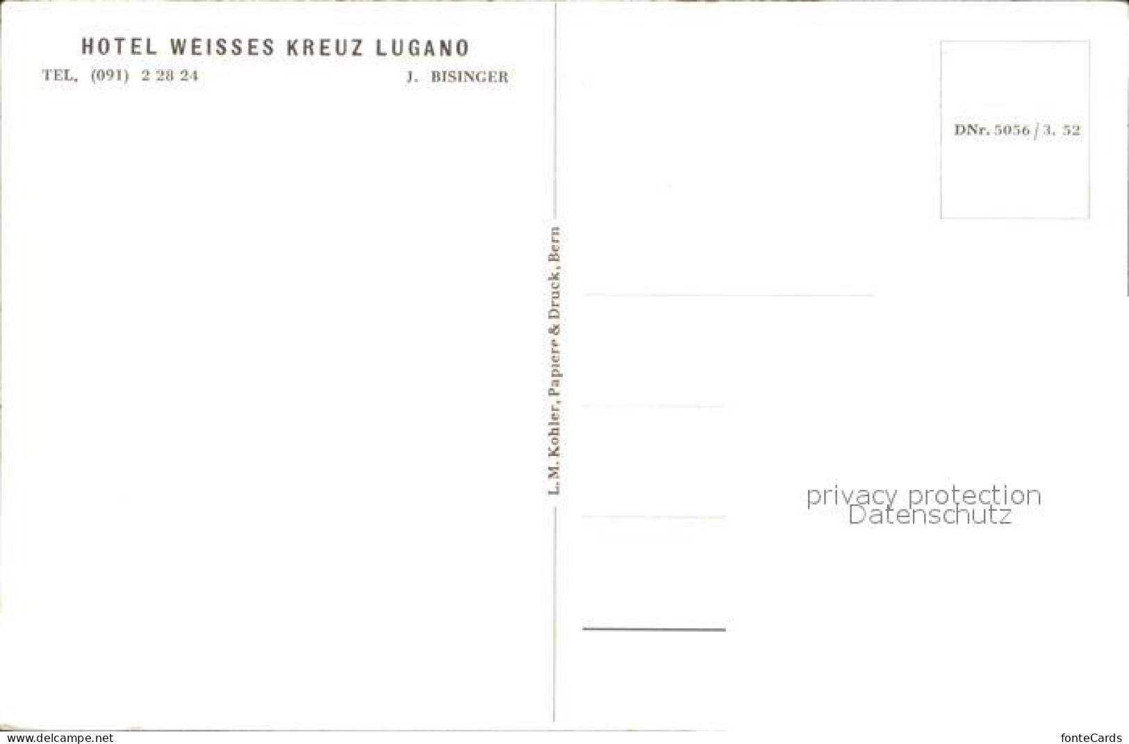 32469090 Lugano TI Hotel Weisses Kreuz Lugano - Autres & Non Classés