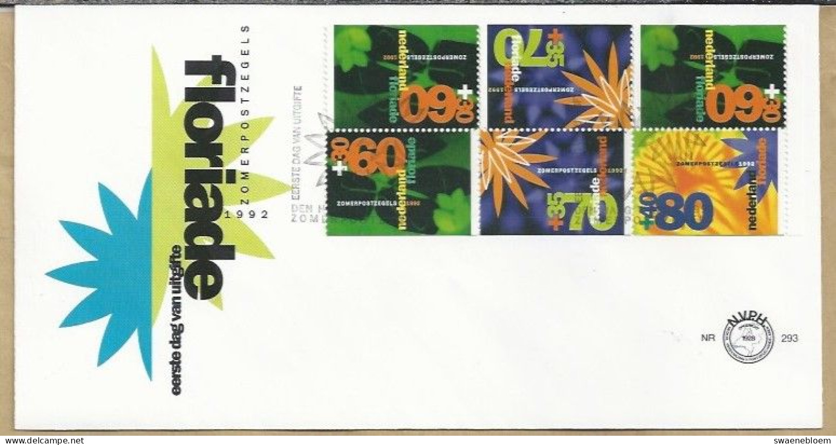 NL.- FDC. NVPH Nr. 293a. EERSTE DAG VAN UITGIFTE. FIRST DAY OF ISSUE. 07-04-1992. FLORIADE. ZOMERPOSTZEGELS - FDC