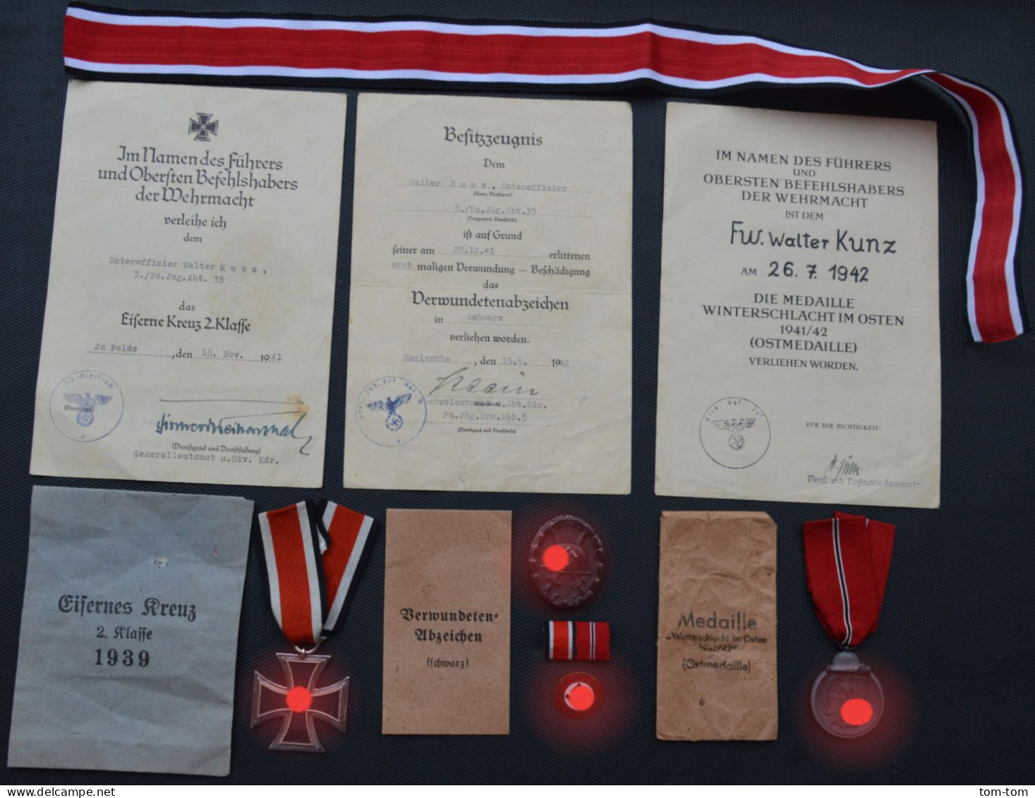 Superbe Lot De Citations Et Médailles Soldat Wehrmacht WW2 - 1939-45