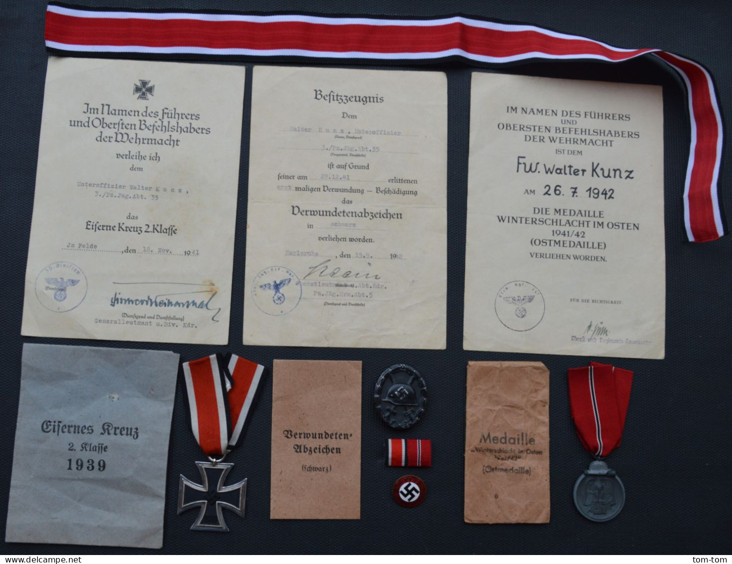 Superbe Lot De Citations Et Médailles Soldat Wehrmacht WW2 - 1939-45