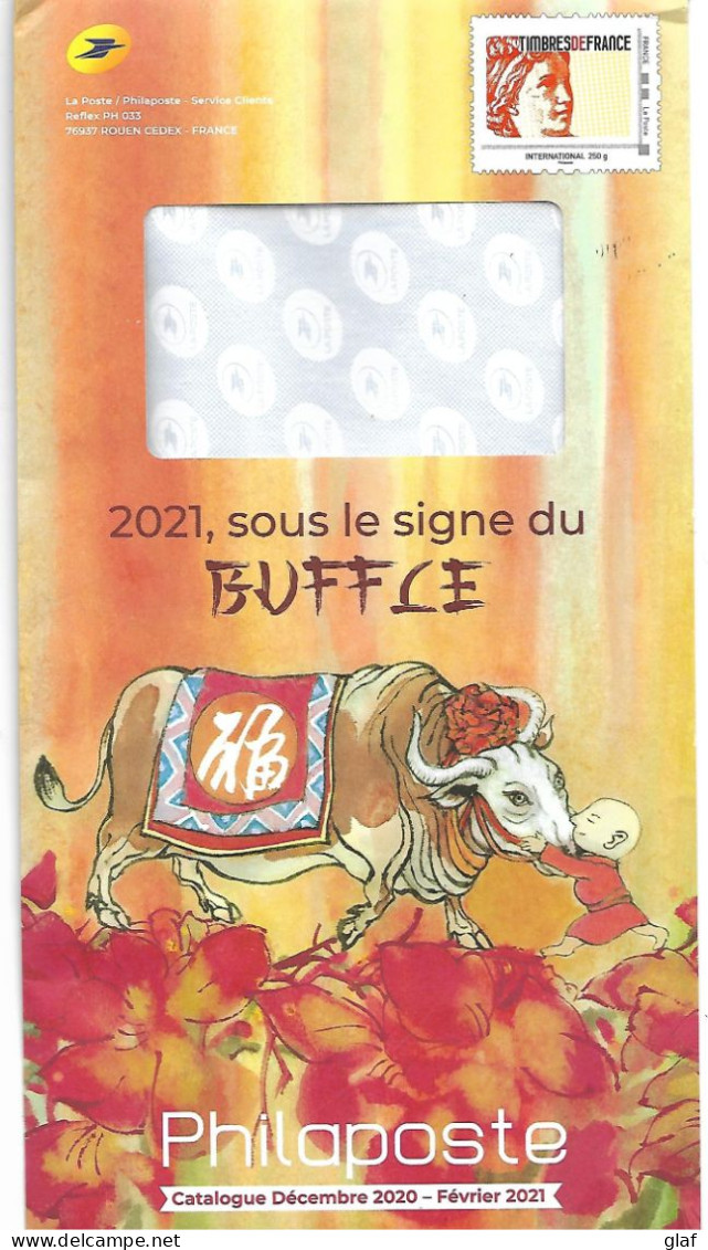 Pàp Philaposte Montimbramoi International 250 G, Vignette "Sabine" (2021) "Sous Le Signe Du Buffle" - Pseudo-officiële  Postwaardestukken