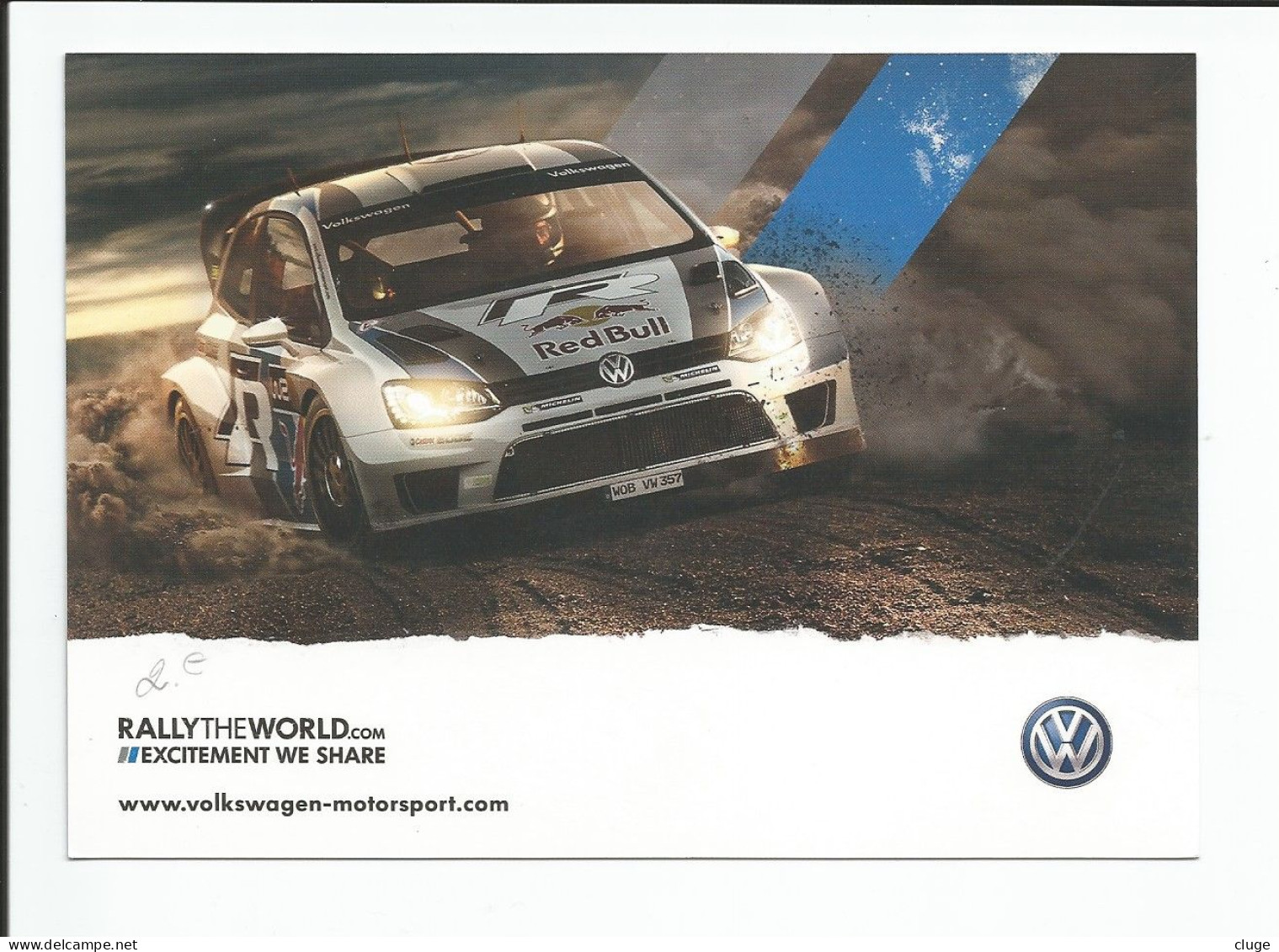 TEAM VOLKSWAGEN MOTORSPORT - Julien INGRASSIA  Copilote De Sébastien OGIER ( Vue Recto Verso ) - Rally Racing