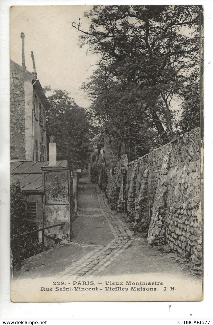 Paris 18 ème Arr (75) : La Rue Saint-Vincent Prise Du Coin De L'Auberge Du Lapin Agile En 1910 PF - Distretto: 18