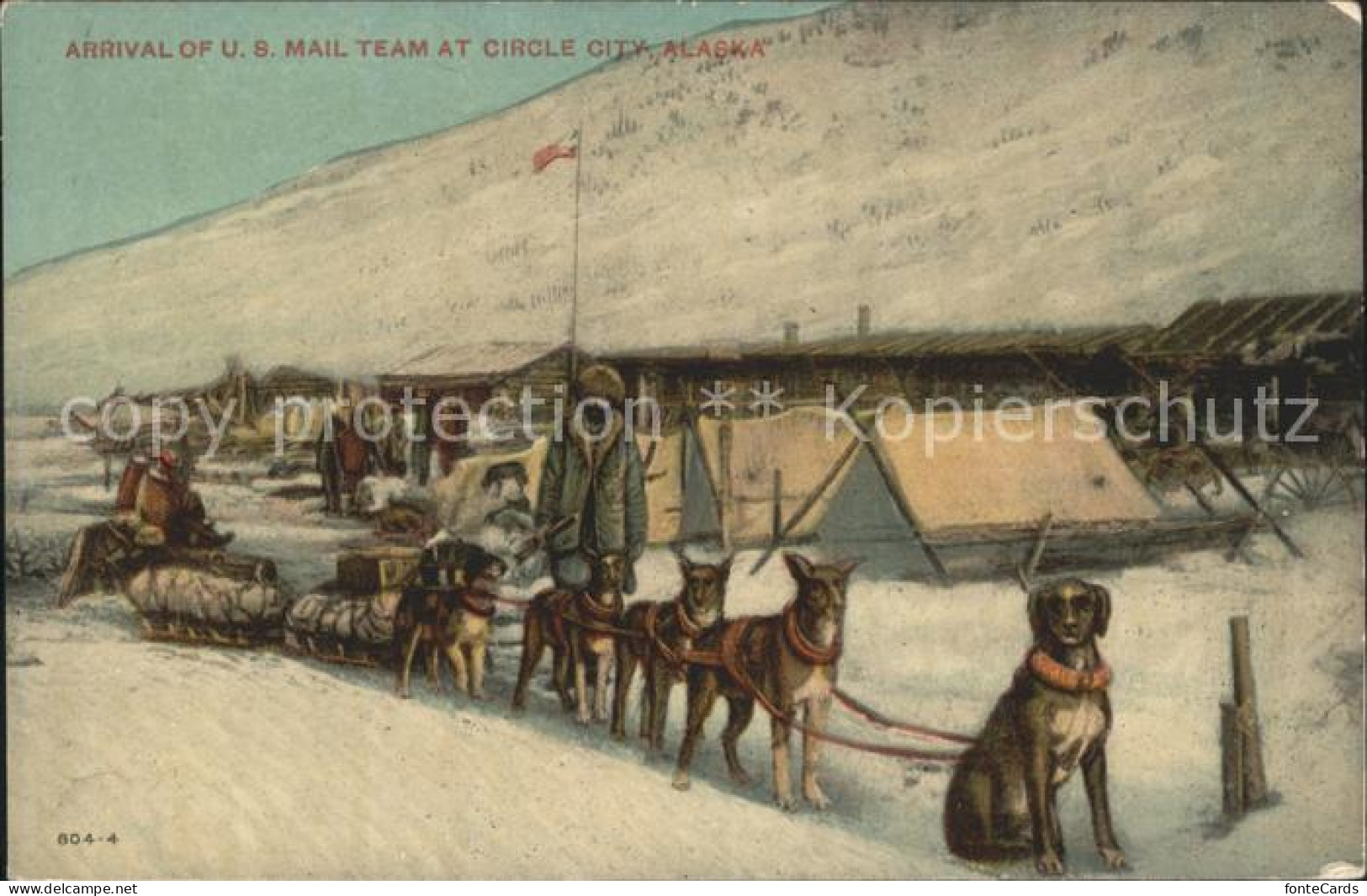 31735446 Circle_Alaska Arrival Of US Mail Team Hundeschlitten - Other & Unclassified
