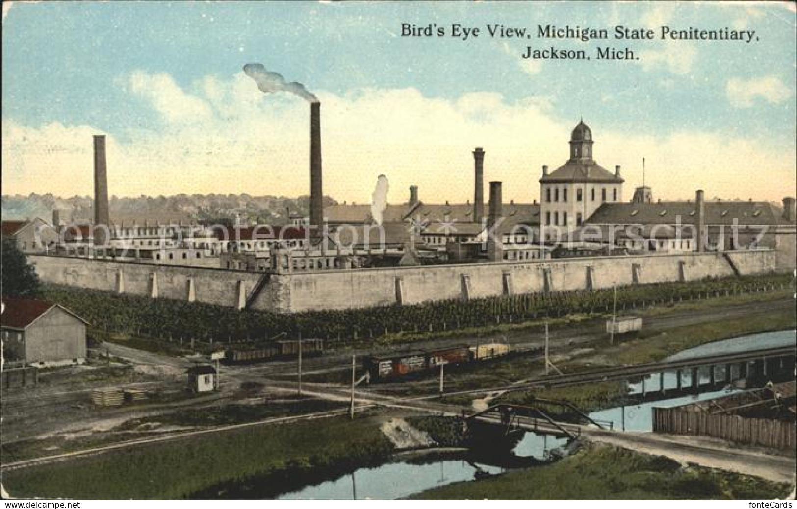31735423 Jackson_Michigan Birdseye View Michigan State Penitentiary - Andere & Zonder Classificatie
