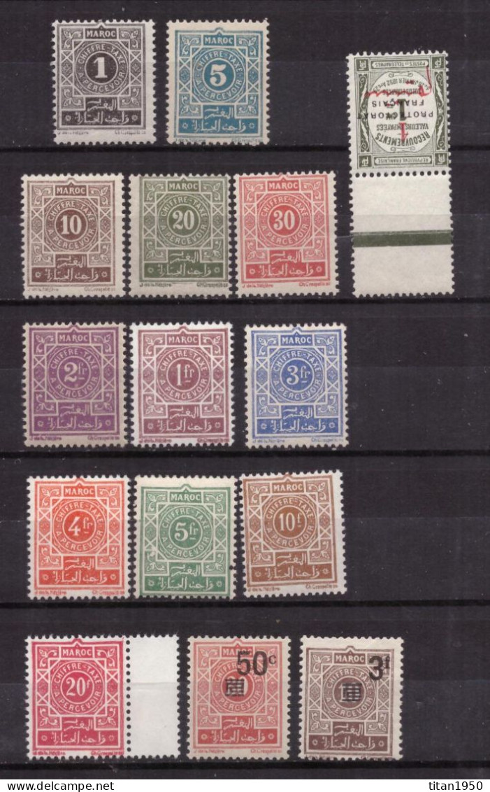 MAROC - Divers TAXES  - Lot De 15 Timbres Neufs ** Cote  43,5  € - Neufs