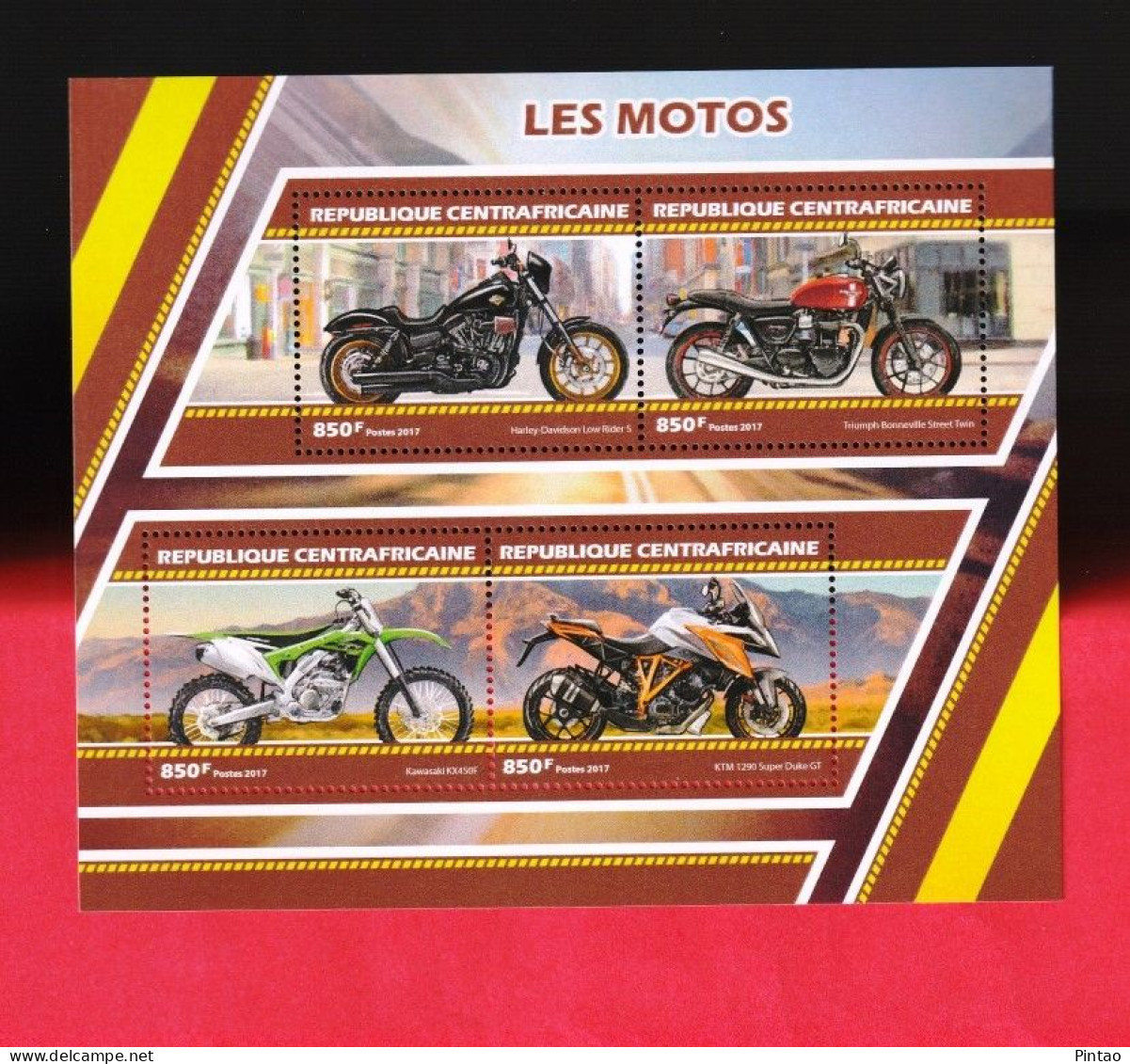 WW14400- REP. CENTRO AFRICANA 2017- MNH (MOTOS) - Motorbikes