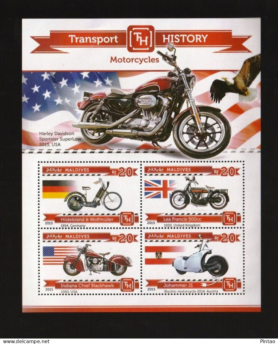 WW14401- MALDIVAS 2015- MNH (MOTOS) - Motorfietsen