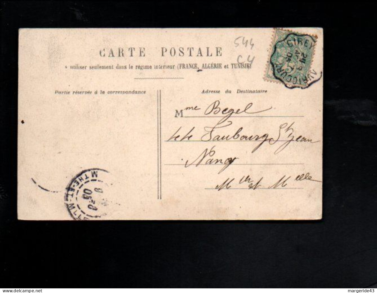 AMBULANT DE AVRICOURT A CIREY 1905 - Railway Post
