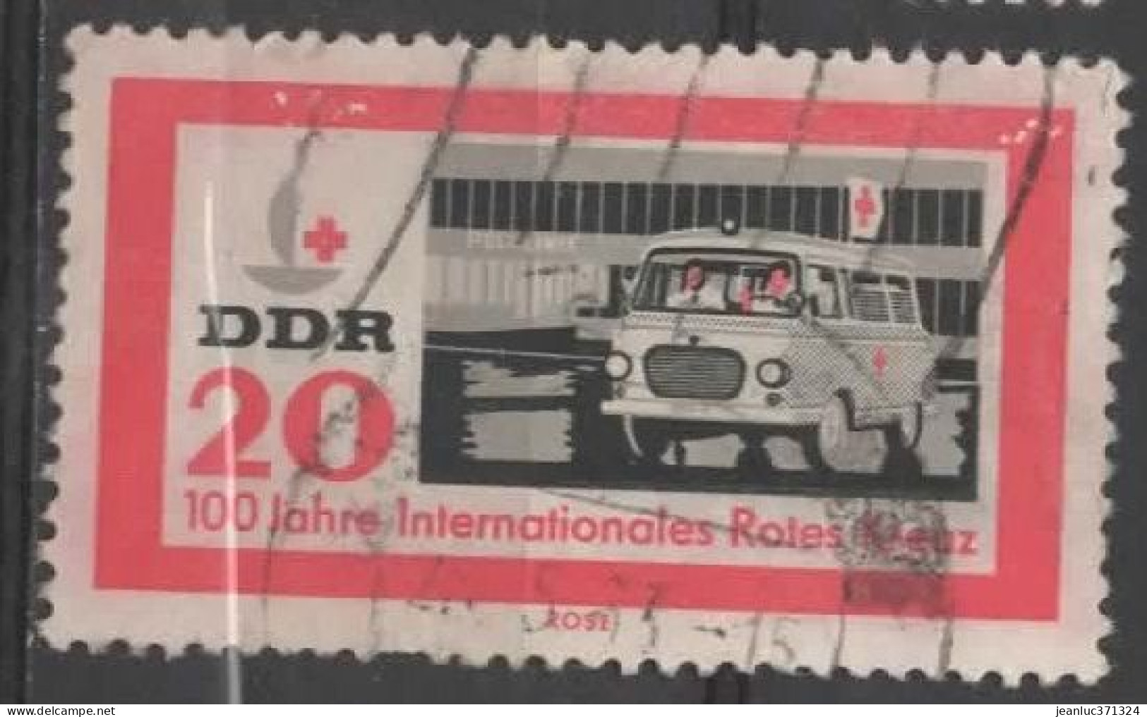 ALLEMAGNE (RDA) N° 662 O Y&T 1963 Centenaire De La Croix Rouge (Ambulance) - Usados