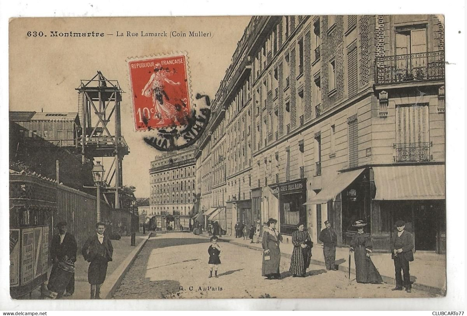 Paris 18ème Arr (75) : La Tour Provisoire Rue Lamarck Prise Du Croisement Rue Müller En 1914 (animé) PF - District 18