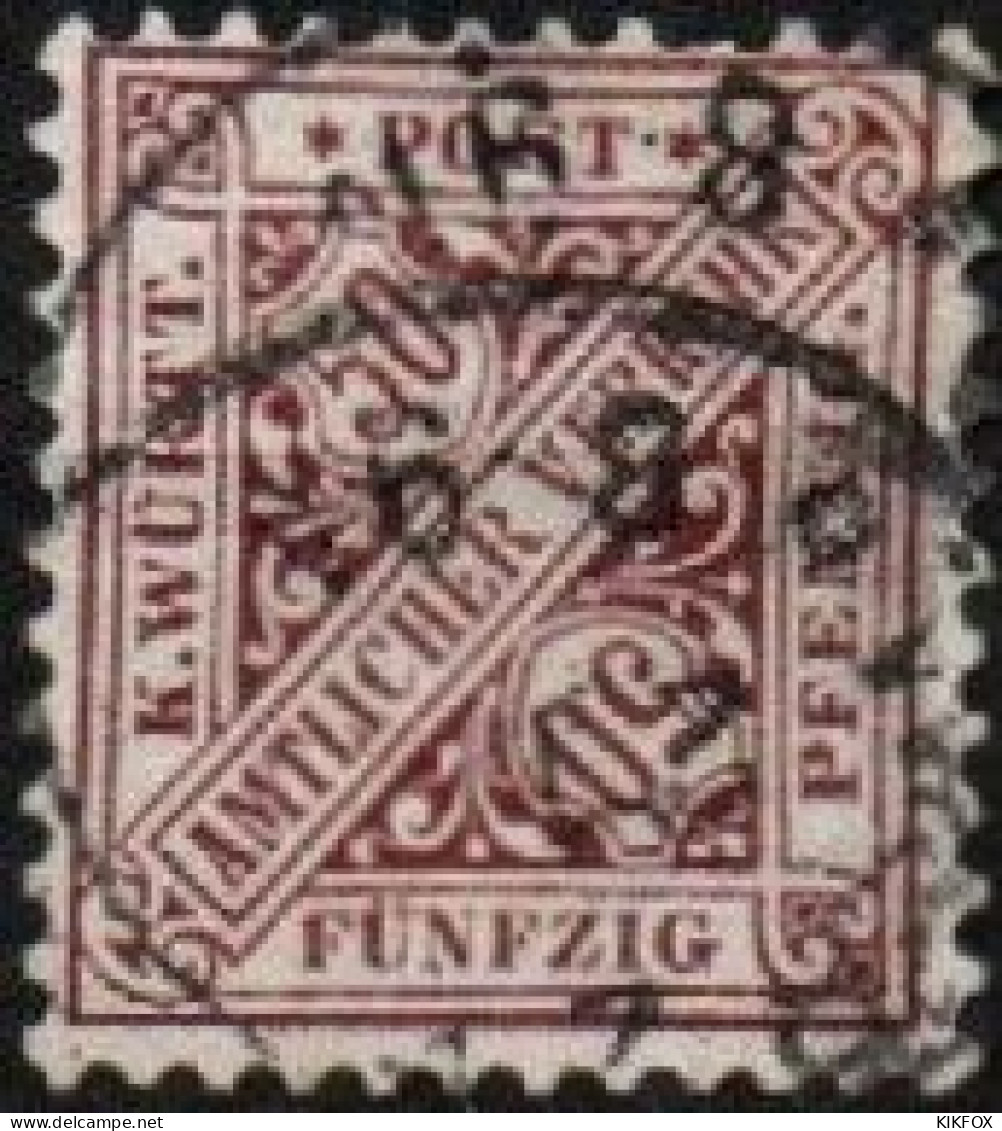 ALTDEUTSCHLAND , WUERTTEMBERG, 1881-1896,  MI 213, DIENSTMARKE, ZIFFER IN SCHILDERN,  GESTEMPELT,OBLITERE - Usati