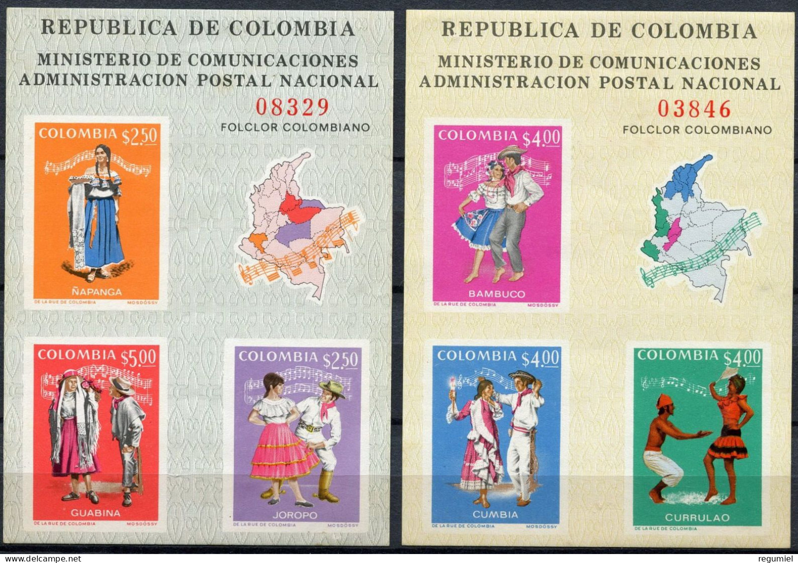 Colombia HB 32/33 ** Folclore.  1971 - Colombia