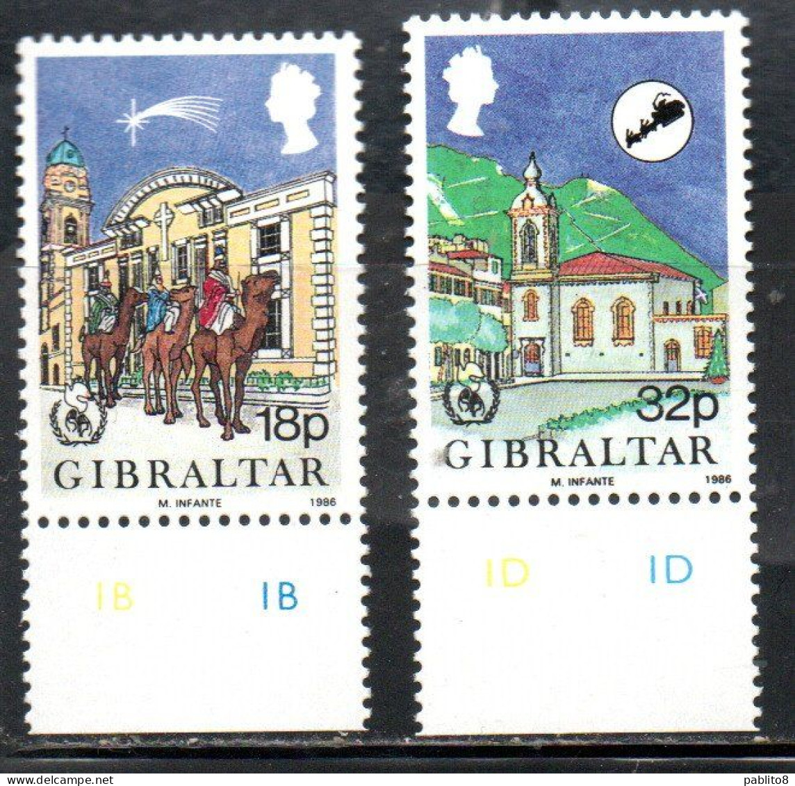GIBRALTAR GIBILTERRA 1986 CHRISTMAS NATALE NOEL WEIHNACHTEN NAVIDAD COMPLETE SET SERIE COMPLETA MNH - Gibraltar