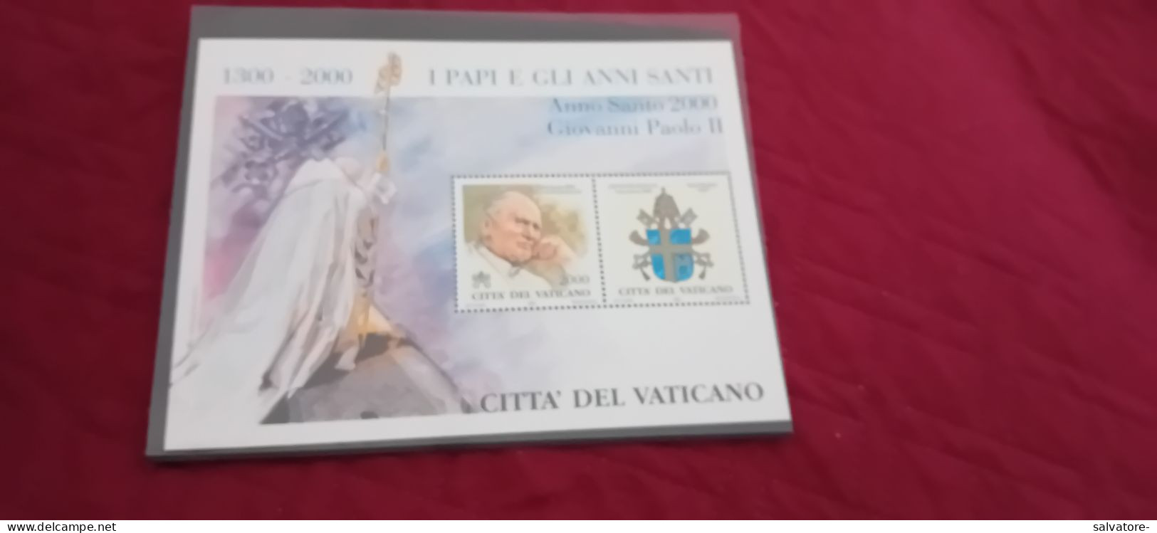 FOGLIETTO I PAPI E GLI ANNI SANTI- ANNO SANTO  GIOVANNI PAOLO II- CITTÀ DEL VATICANO - Blocs & Hojas