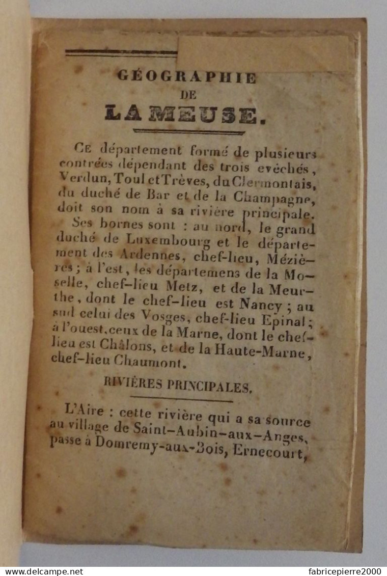 Géographie De La Meuse Après 1814 EXCELLENT ETAT Commercy Berthet - Lorraine - Vosges