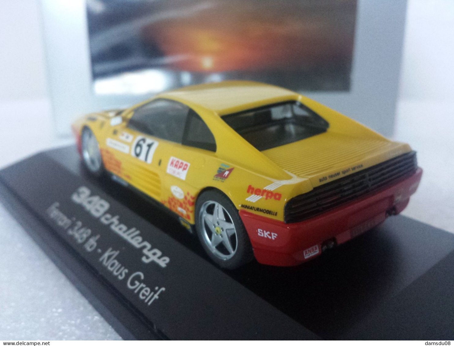 Herpa Ferrari 348 TB Challenge Klaus Greif N°61 échelle 1/43 En Boite Vitrine Et Surboite Carton - Herpa