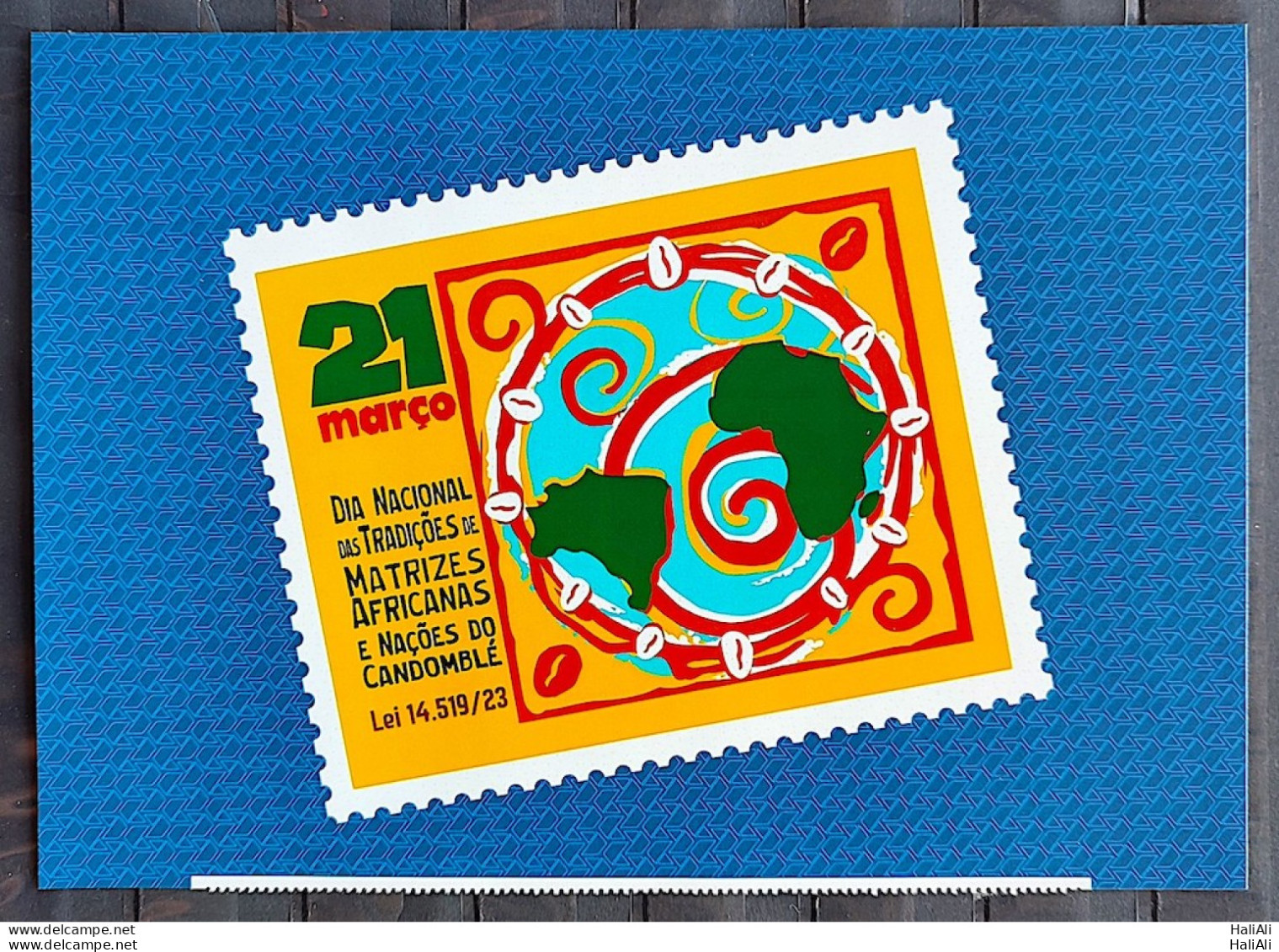 SI 06 Vignette Brazil Institutional Traditions Of African Matrices And Candomble Nations Map 2023 - Personalized Stamps