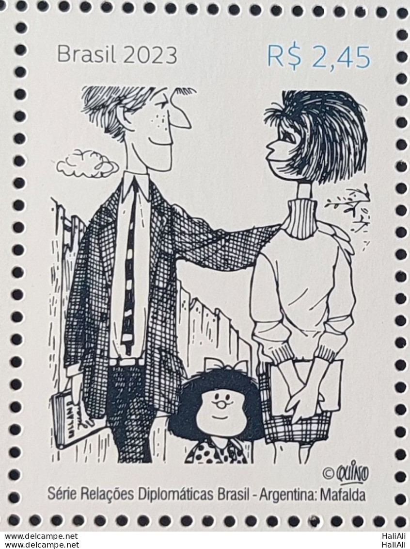 Brazil Stamp C 4124 Diplomatic Relations Argentina Mafalda Family 2023 - Neufs