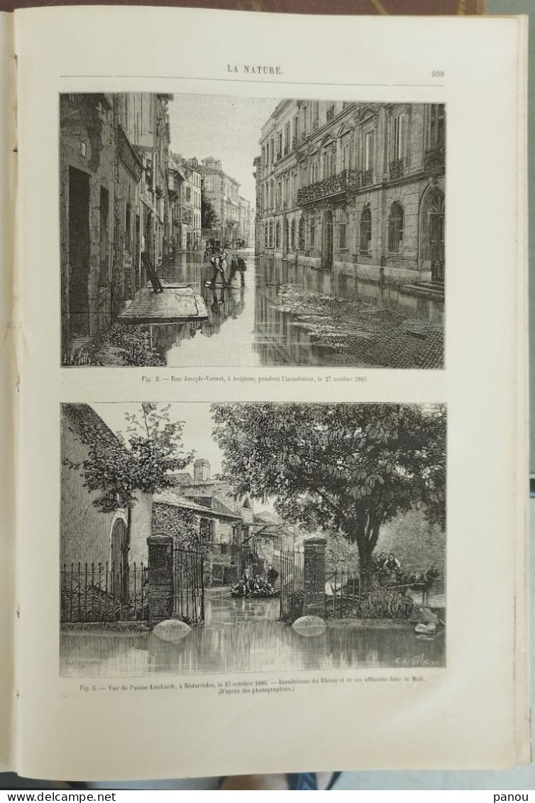 LA NATURE 704 / 27-11-1886. MORANNES SARTHE. AVIGNON RHONE BEDARRIDES INONDATION - Riviste - Ante 1900