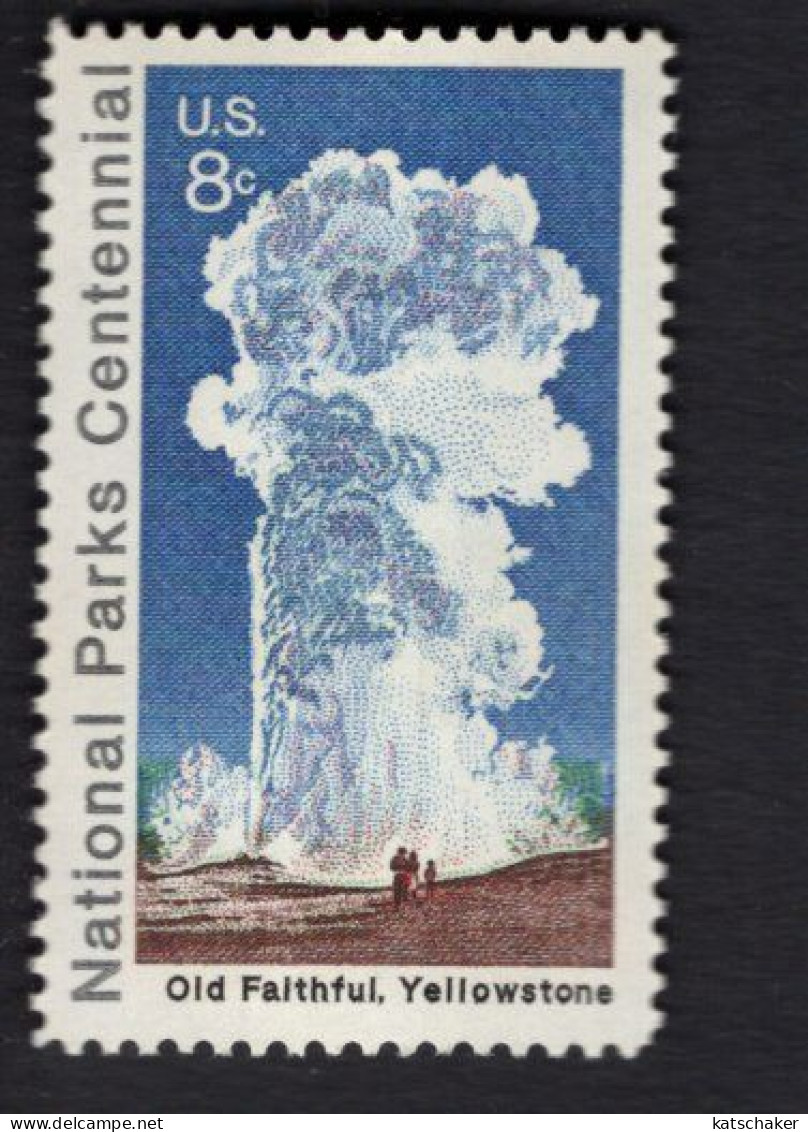 204511265  1972 SCOTT 1453 (XX) POSTFRIS MINT NEVER HINGED - National Parks Centennial OLD FAITHFUL YELLOWSTONE - Neufs