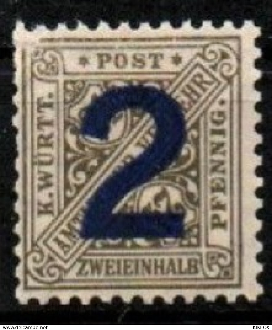 ALTDEUTSCHLAND , WUERTTEMBERG, 1919, MI 257, WERTZIFFERN IN SCHILDERN, POSTFRISCH - Nuevos