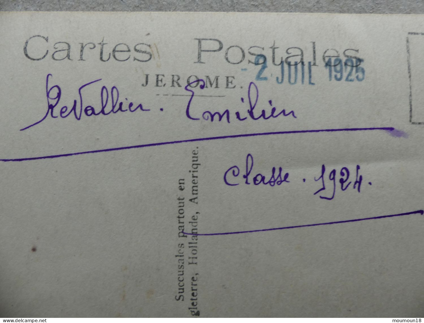 Carte Photo Emilien Revallier Classe 1924 Jérome - Personaggi