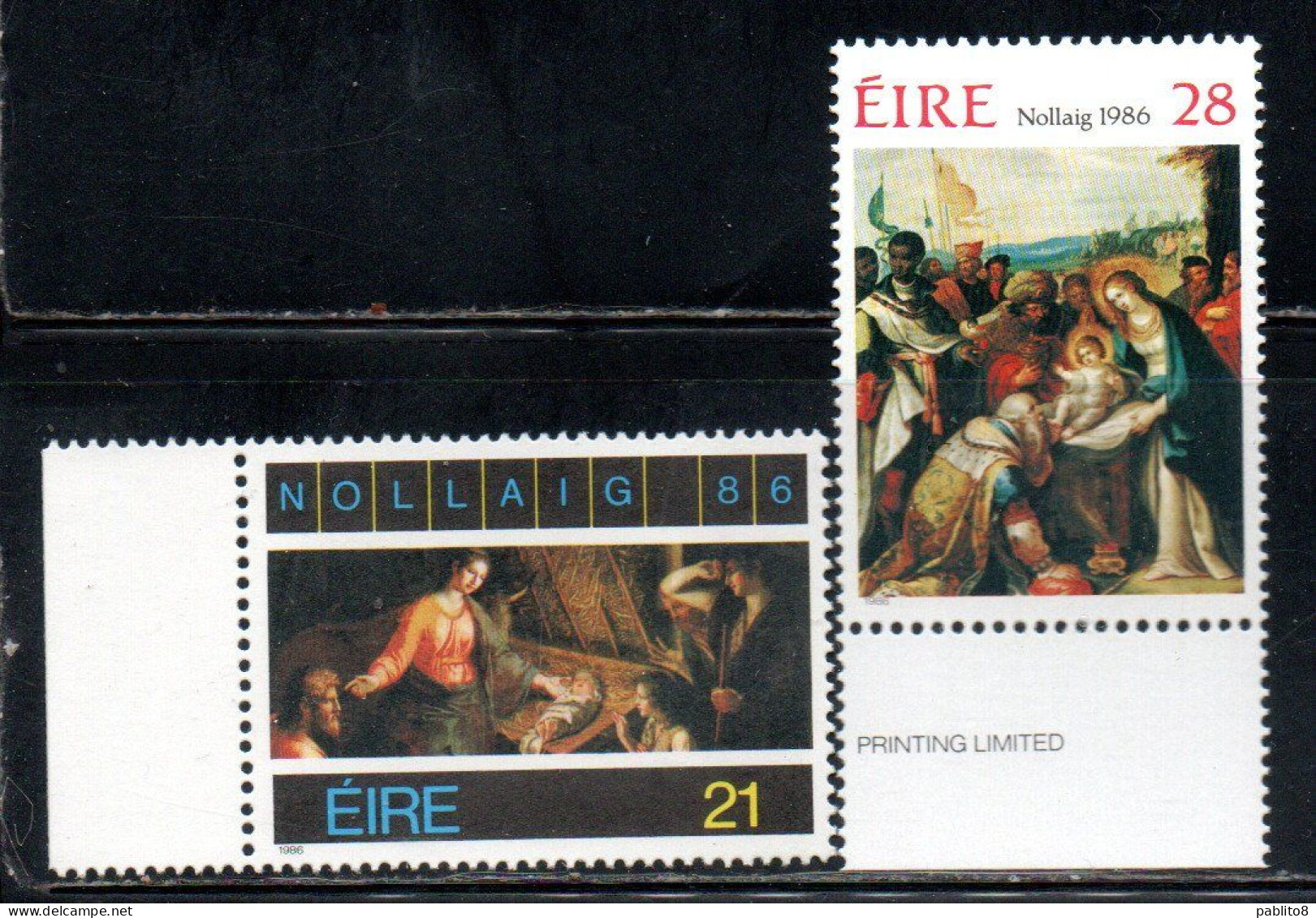 EIRE IRELAND IRLANDA 1986 CHRISTMAS ANNUNCIATION NOLLAIG NATALE NOEL WEIHNACHTEN NAVIDAD COMPLETE SET SERIE COMPLETA MNH - Unused Stamps