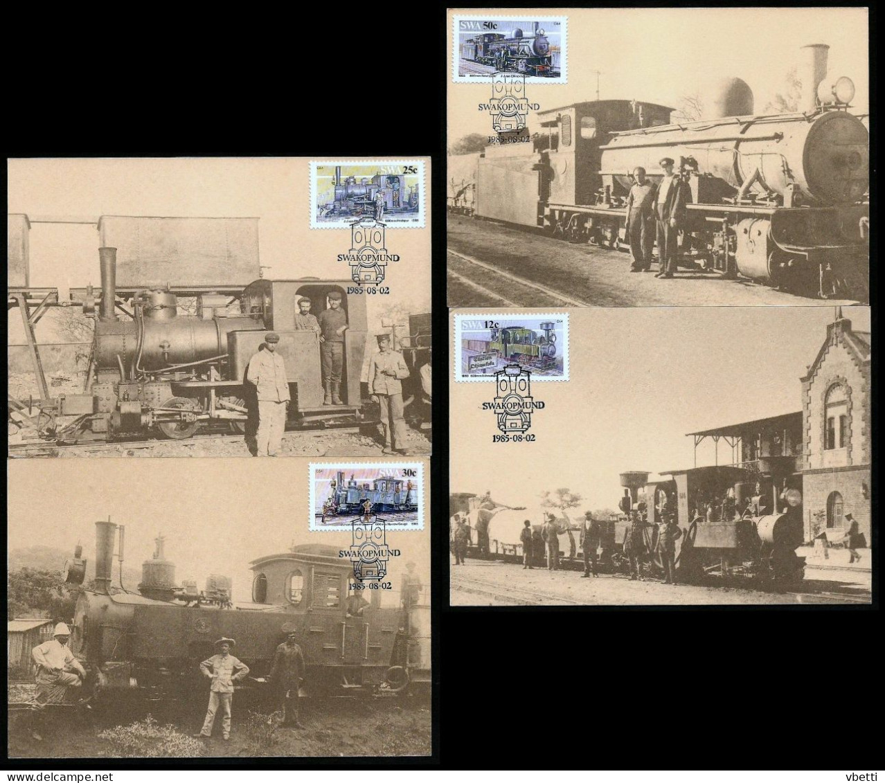 Namibia: Swakopmund, Schmalspurlokomotiven / Narrow-gauge Locomotives / Smalspoorlokomotiewe  1985 (Carte Maximum CM) - Namibië