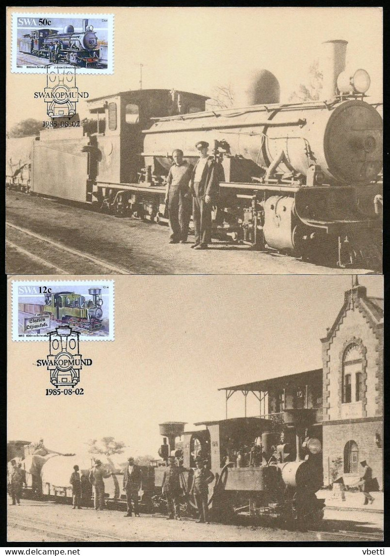 Namibia: Swakopmund, Schmalspurlokomotiven / Narrow-gauge Locomotives / Smalspoorlokomotiewe  1985 (Carte Maximum CM) - Namibia