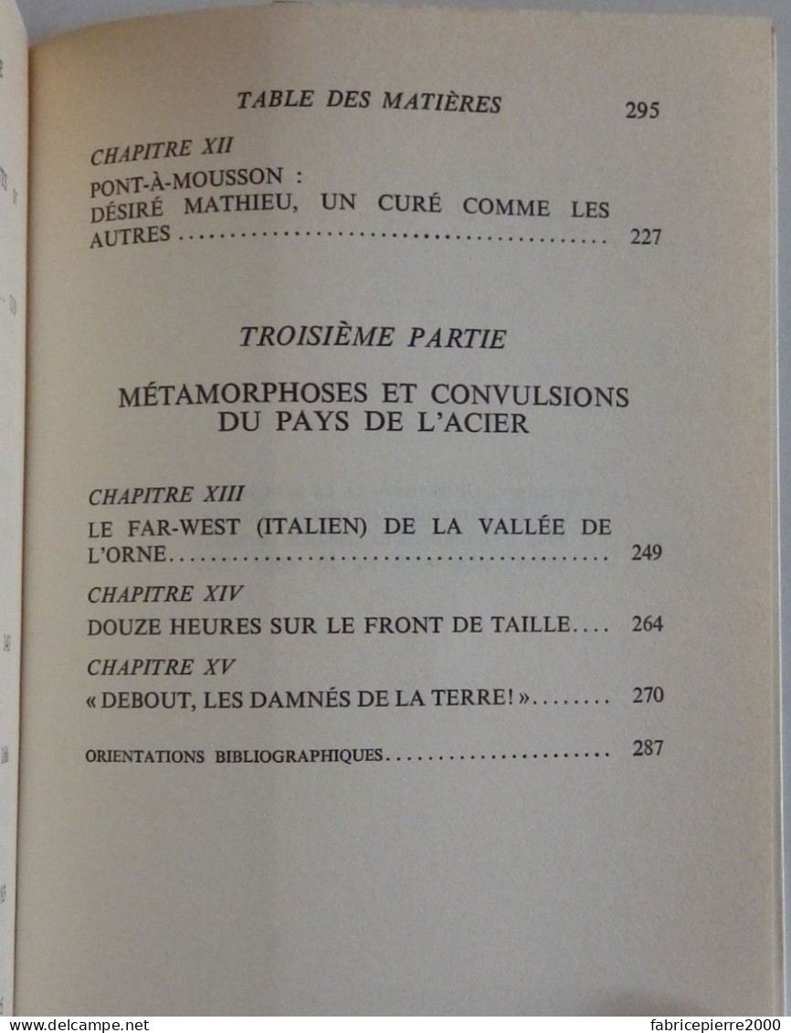 VARTIER - La vie quotidienne en Lorraine au XIXe siècle Hachette EXCELLENT ETAT Moselle Meuse Vosges