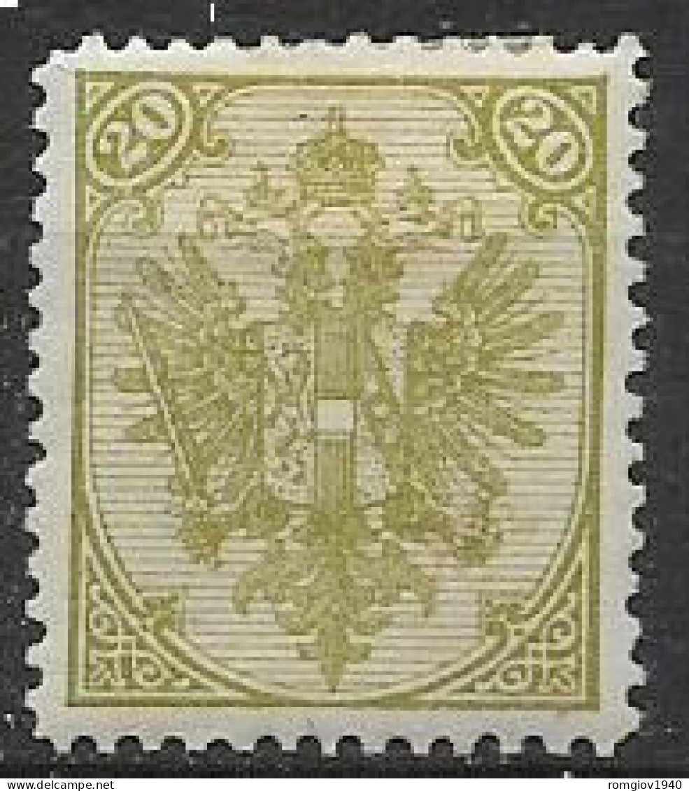 BOSNIA EZERGOVINA  1894-98   STEMMA CIFRA IN ALTO UNIF.7/I   MLH  VF - Bosnie-Herzegovine