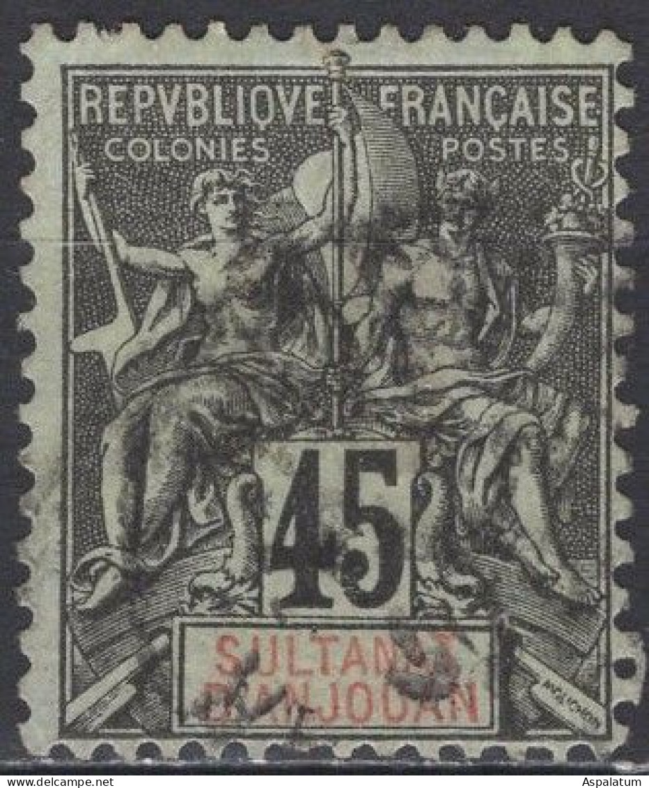 Anjouan - Definitive - 45 C - Allegories Of Navigation And Commerce - Mi 18-1907 - Gebraucht