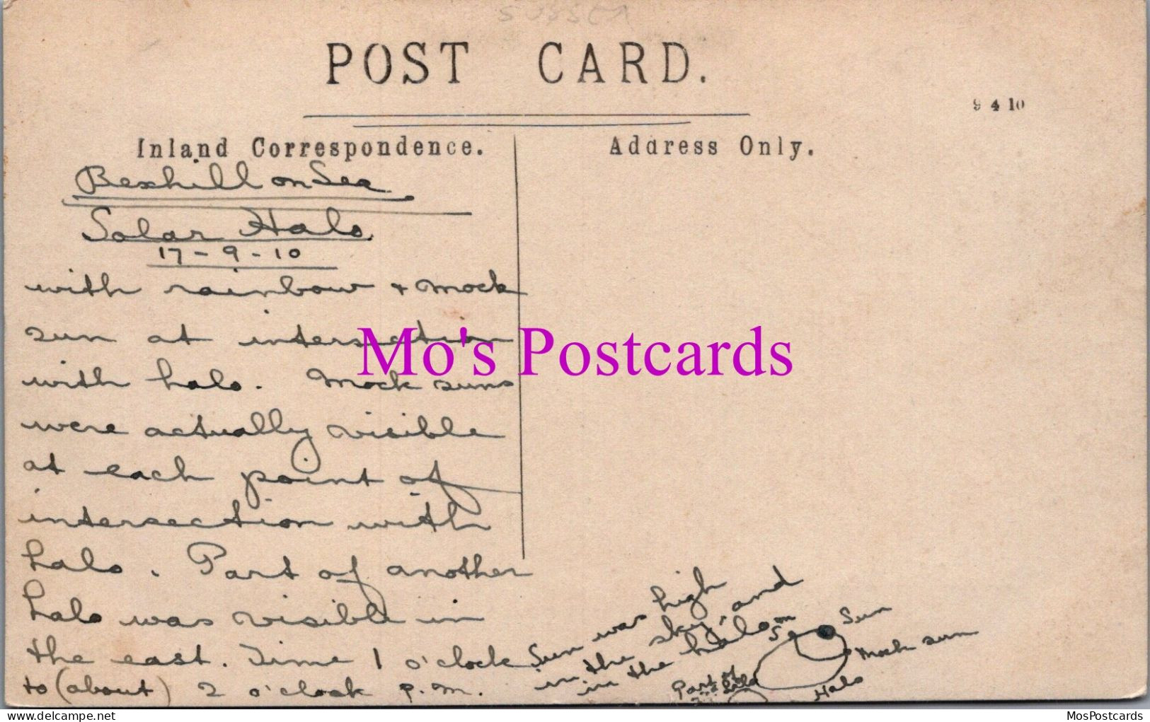 Sussex Postcard - Weather, Part Of Solar Hale, Bexhill On Sea   DZ192 - Other & Unclassified