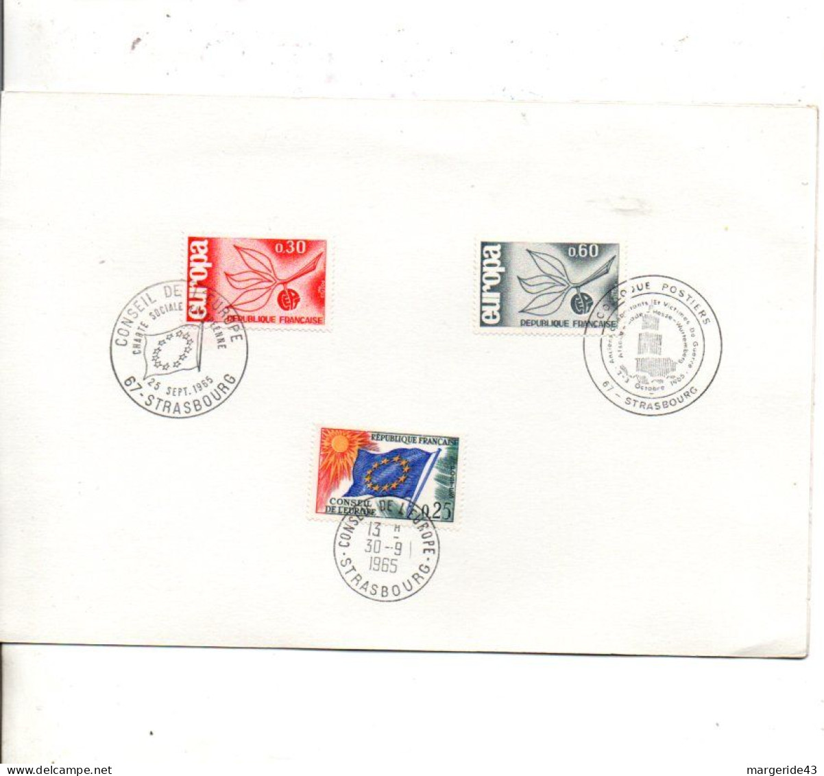 ENCART COLLOQUE PÖSTIERS ANCIENS COMBATTANTS STRASBOURG 1965 - Commemorative Postmarks